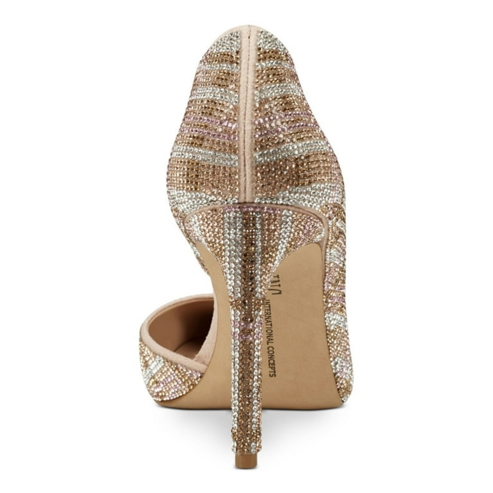 INC Womens Pink D'orsay Embellished Kenjay Pointed Toe Stiletto Slip On - Picture 3 of 7